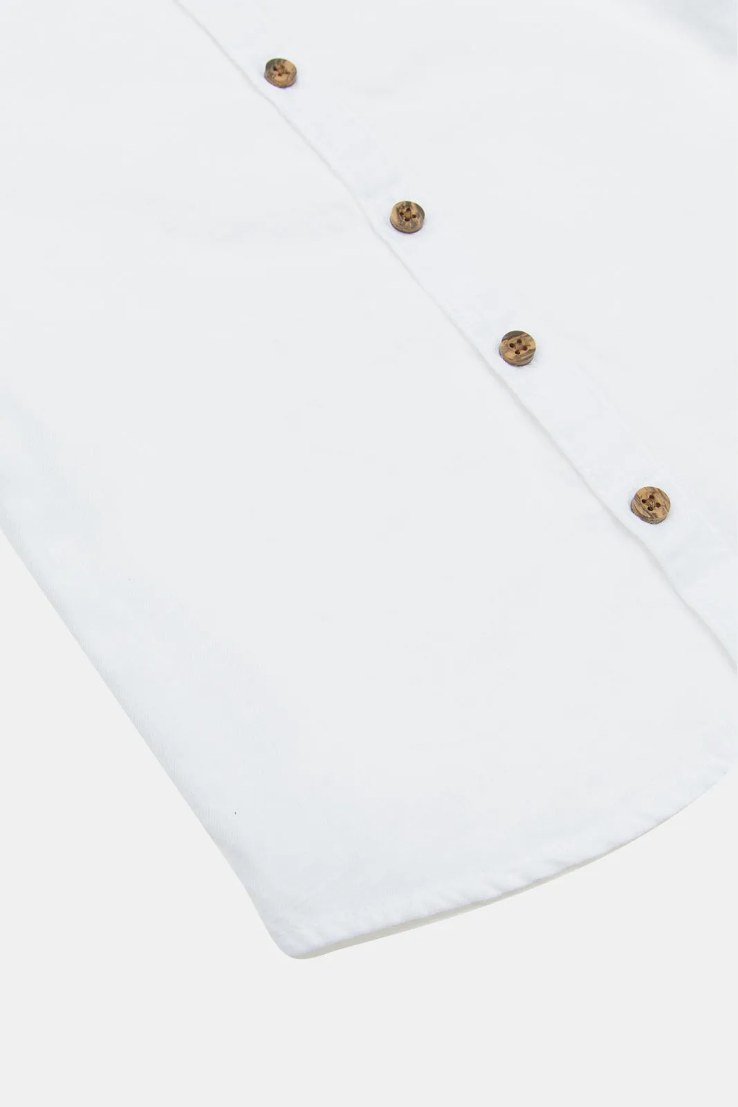 Infant Boys White Mandarin Shirt