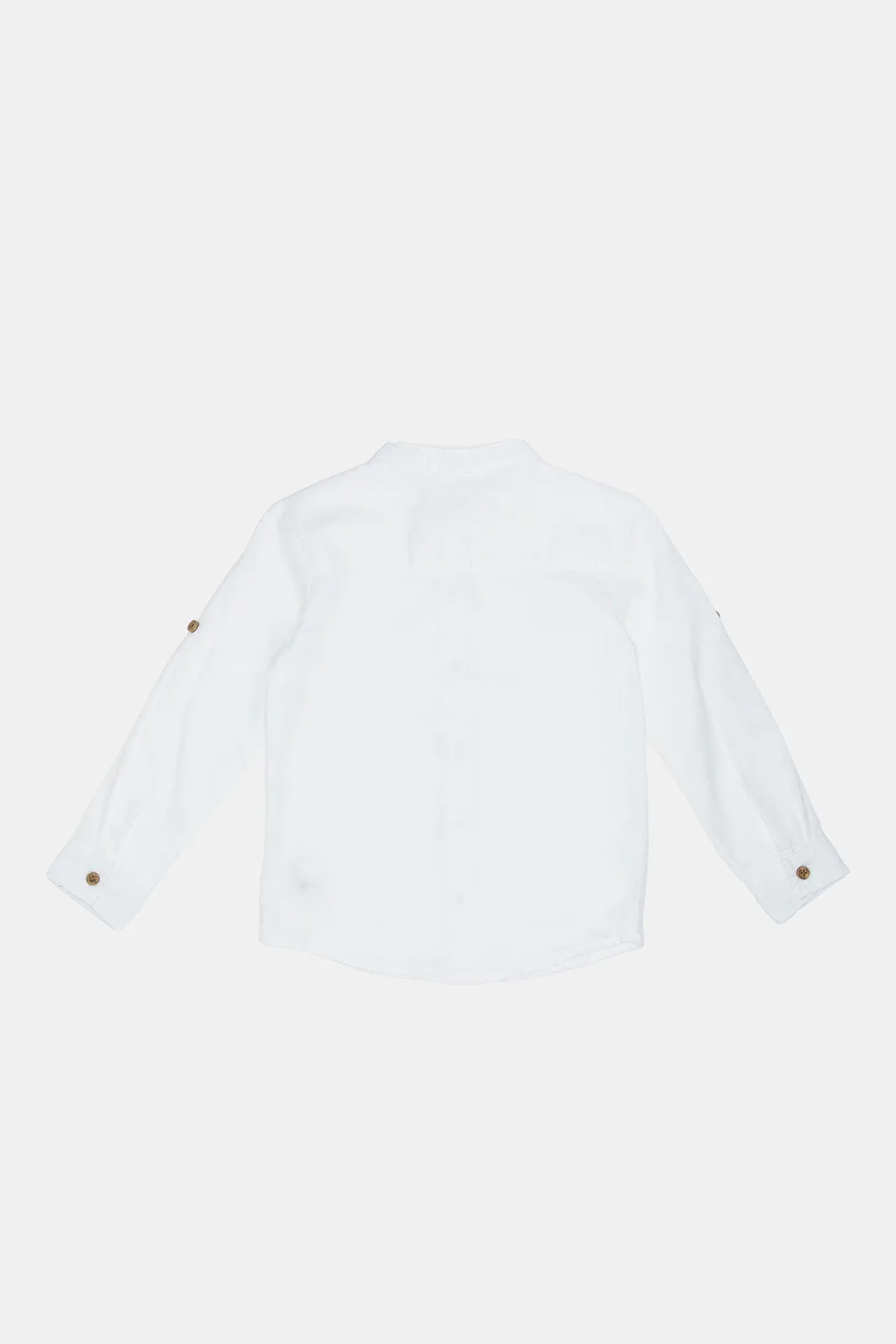 Infant Boys White Mandarin Shirt