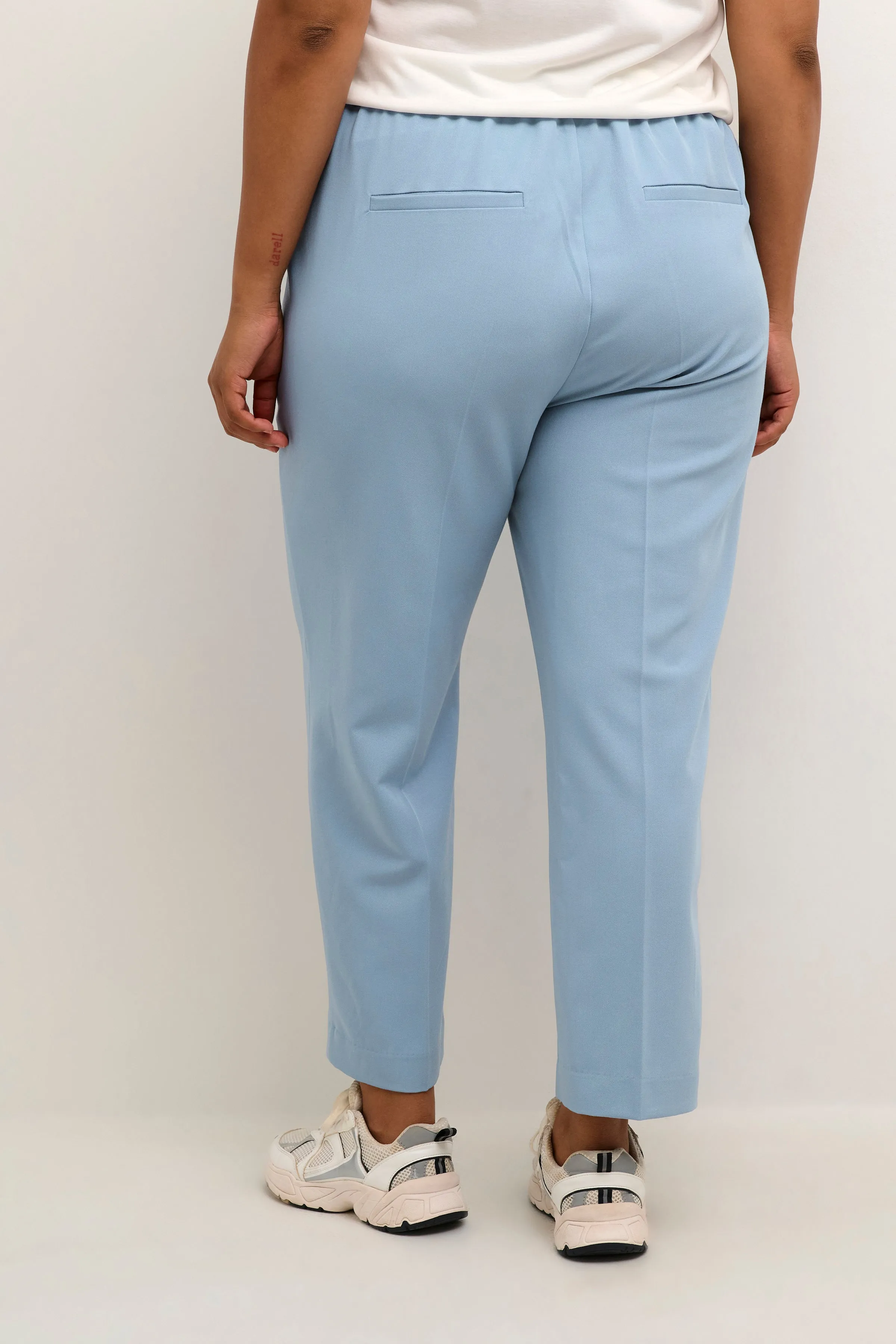 Kaffe Curve Sakira Crop Trousers in Light Blue