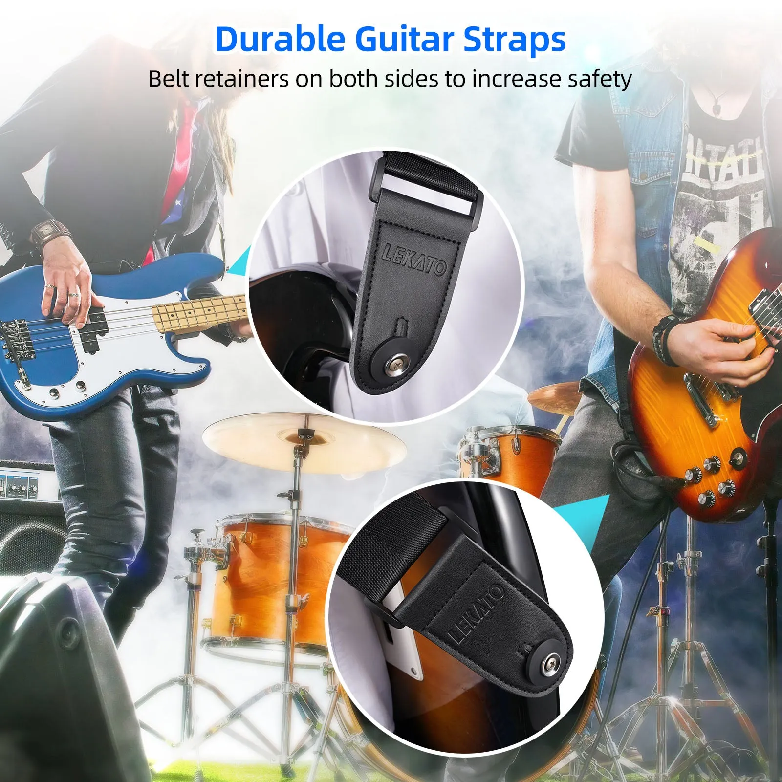 LEKATO TPU-001 Mesh Sponge Breathable Guitar Straps