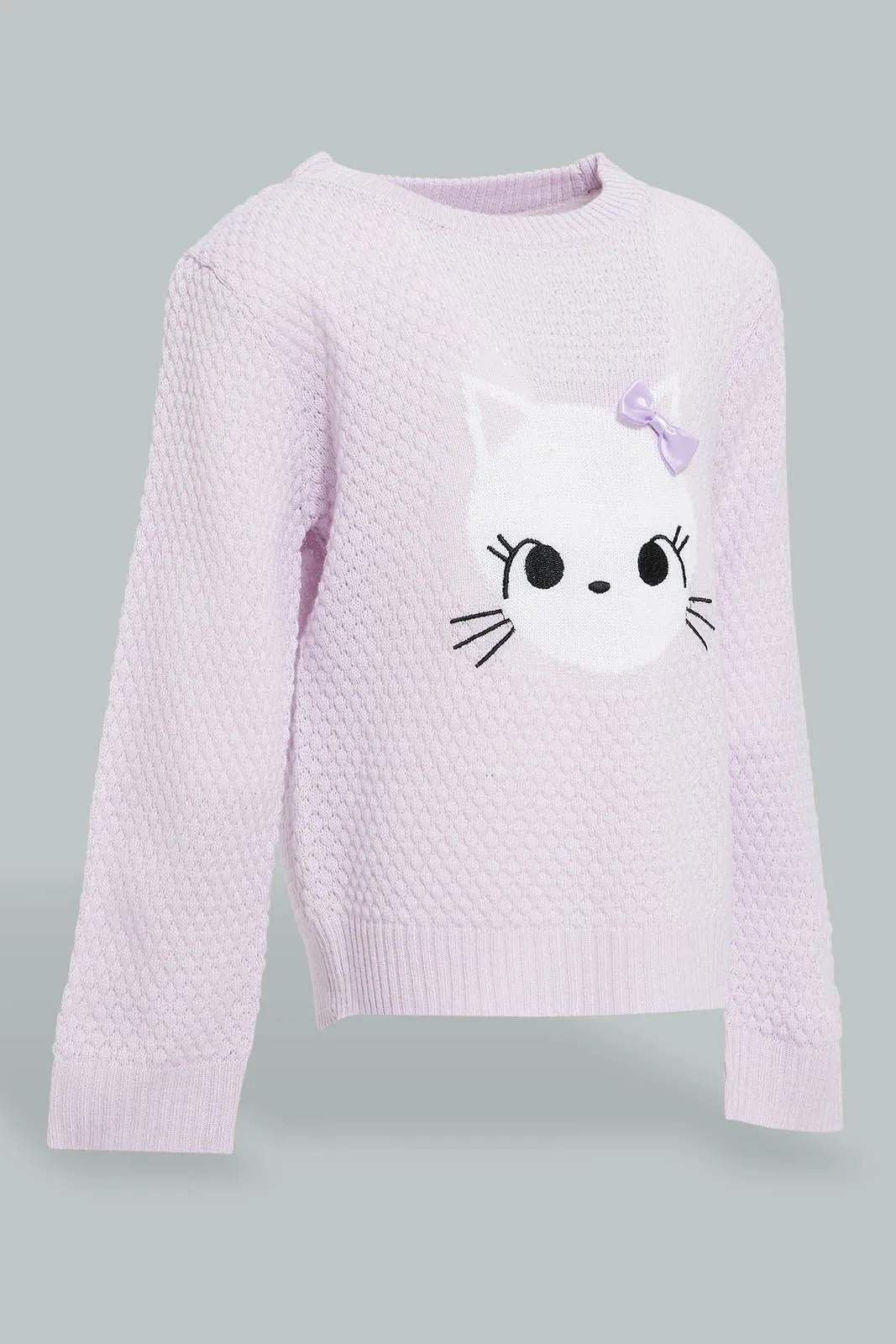 Lilac Cat Print Pullover