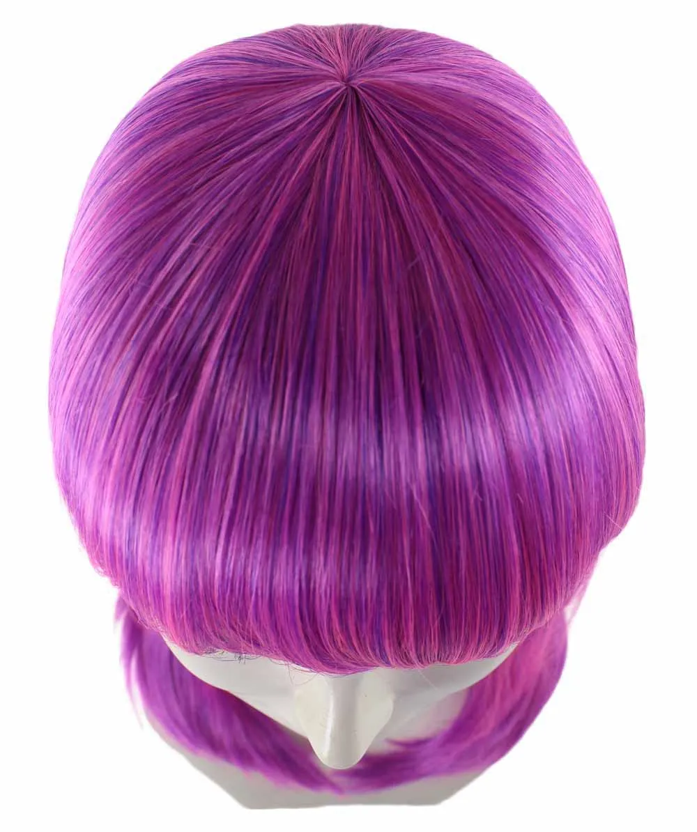 Long Purple Bob Womens Wig | Fancy Party Event Ready Halloween Wigs | Premium Breathable Capless Cap