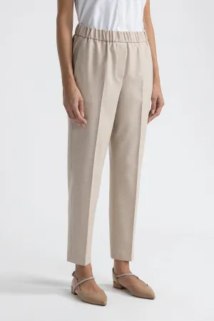 Loro Piana comfort jaspé wool elasticated trousers