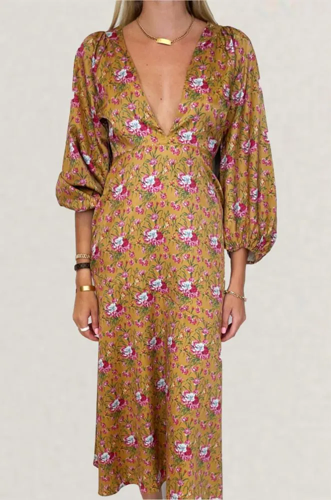 Love Shack Fancy - Kinnear Dress in Ruby Goldmine