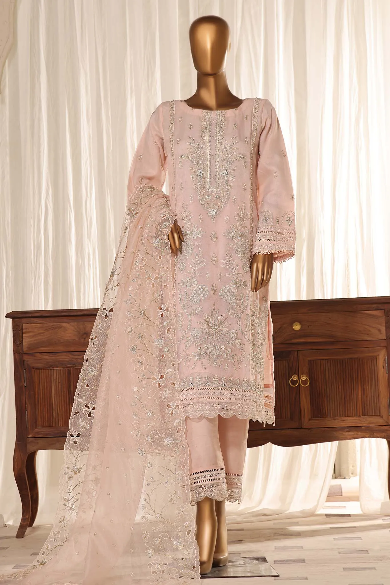 Mahpara By Sada Bahar Stitched 3 Piece Festive Formals Vol-02 Collection'2023-M-308-L.Pink