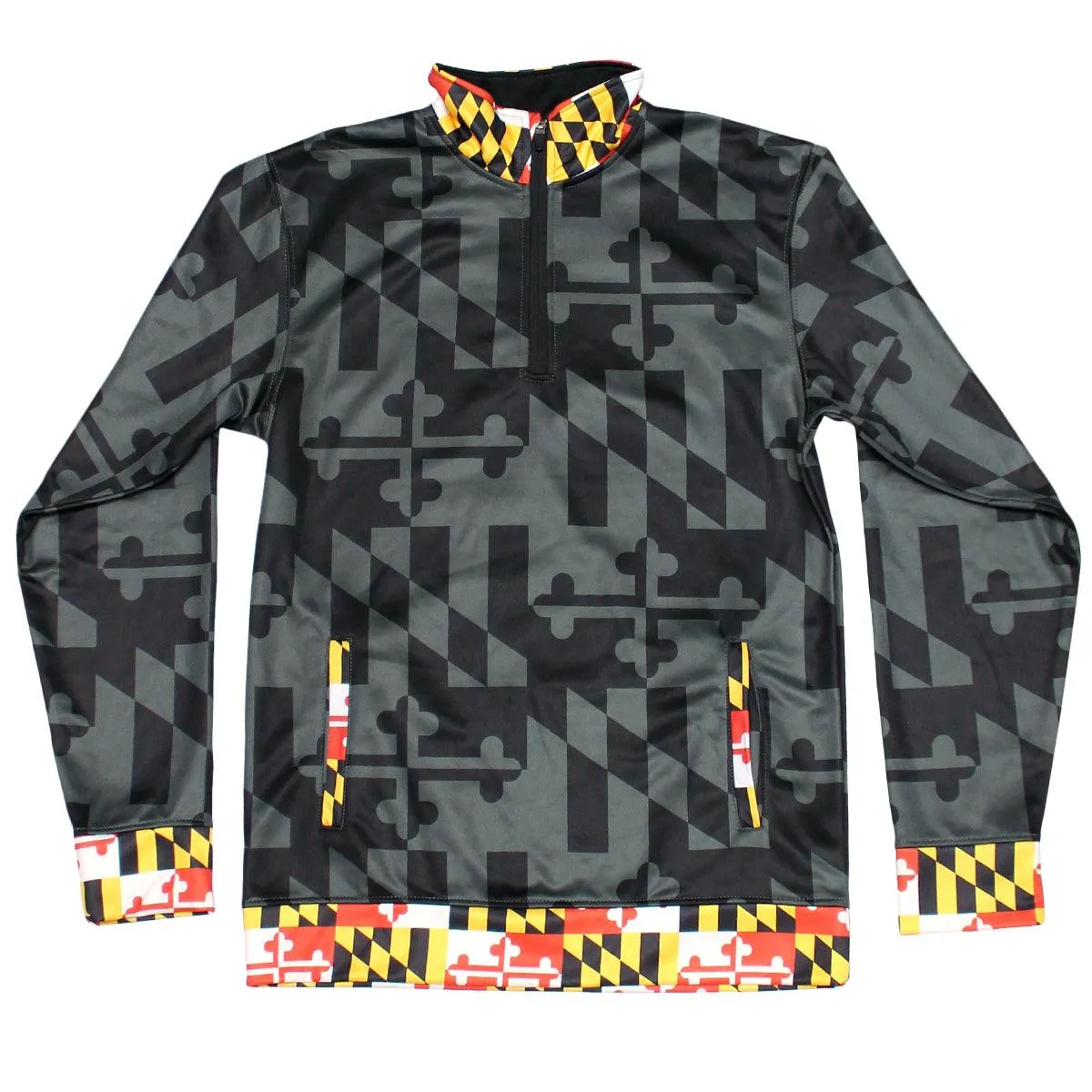 Maryland Flag Trim (Greyscale) / Pullover