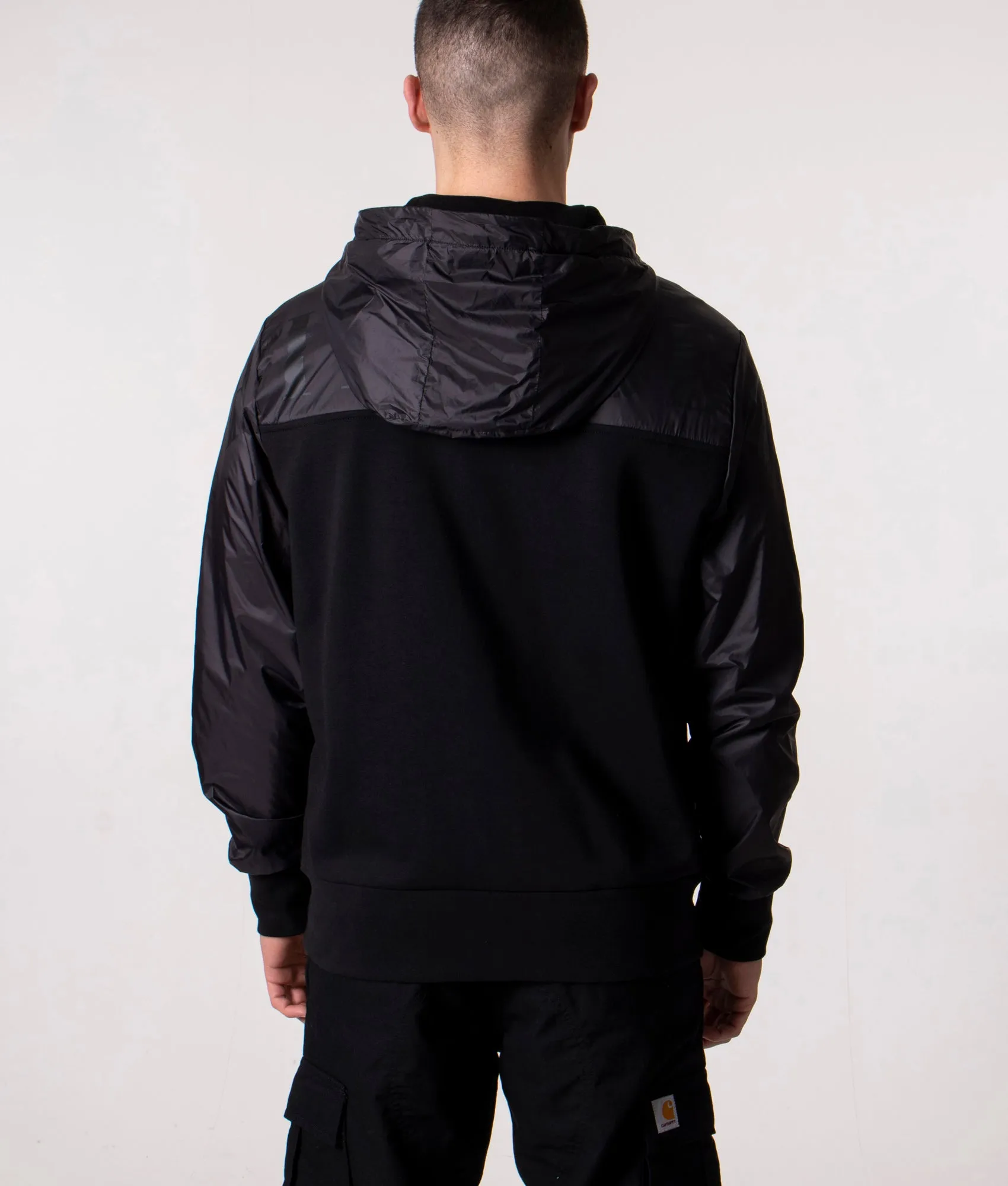 Mix Media Zip Through Hoody