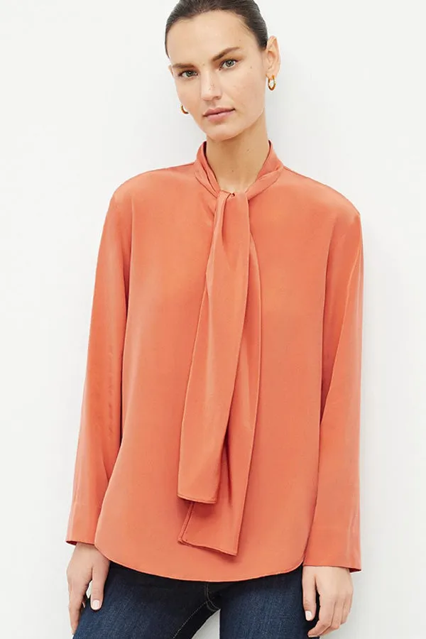 M.M. LAFLEUR - Darcy Top - Washable Silk :: Guava