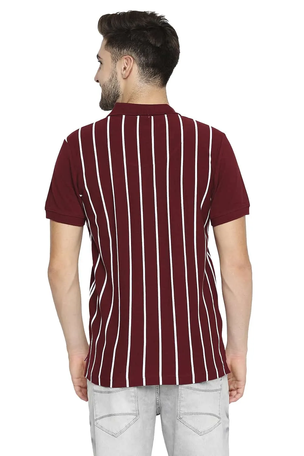 Muscle Fit Engineered Stripe Polo T-shirt