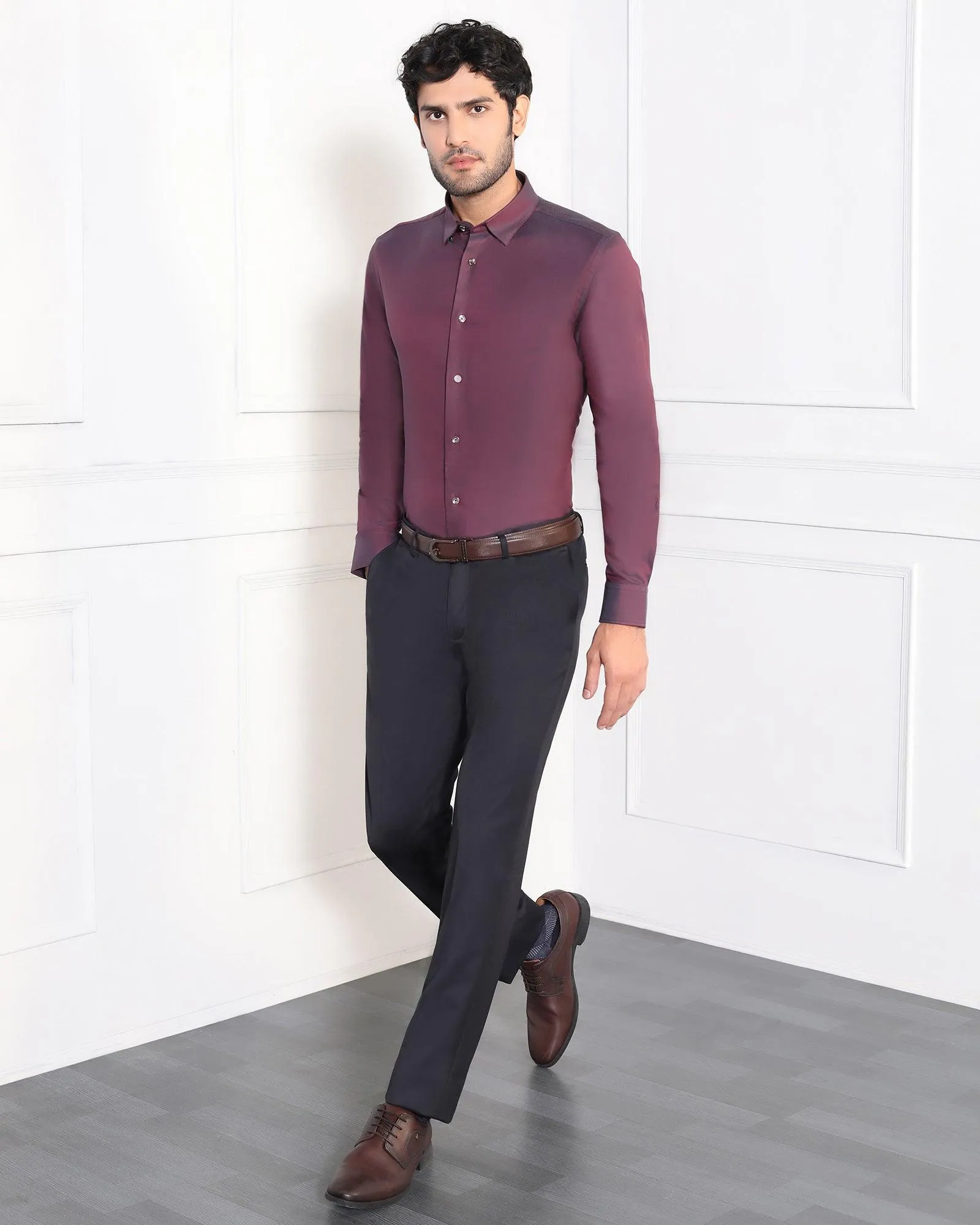 Must Haves Slim Fit B-91 Formal Black Solid Trouser - Travis