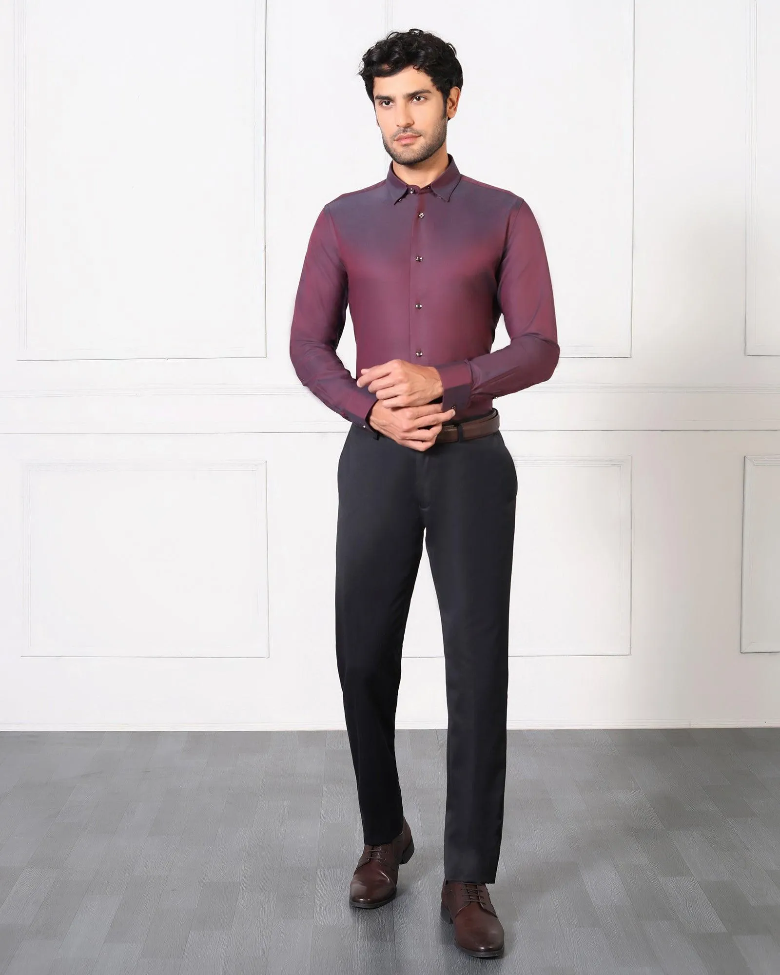 Must Haves Slim Fit B-91 Formal Black Solid Trouser - Travis