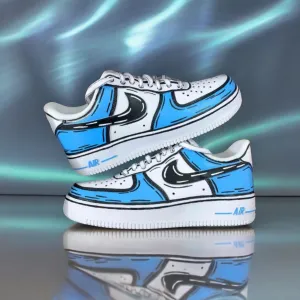 NIKE AIR FORCE 1 CUSTOM CARTOON SKY BLUE