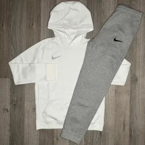 Nike Park Hoodie & Joggers Set - White / Grey (Junior)