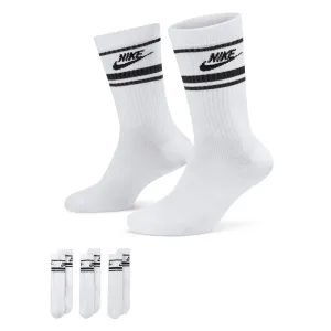 Nike SB Everyday Striped Essential Crew 3 pack Socks - White/Black