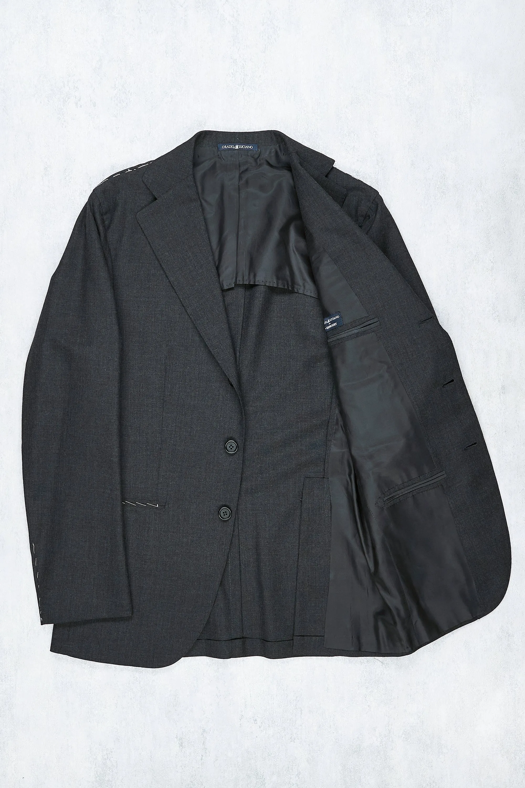 Orazio Luciano Grey Wool Athletic Fit Suit