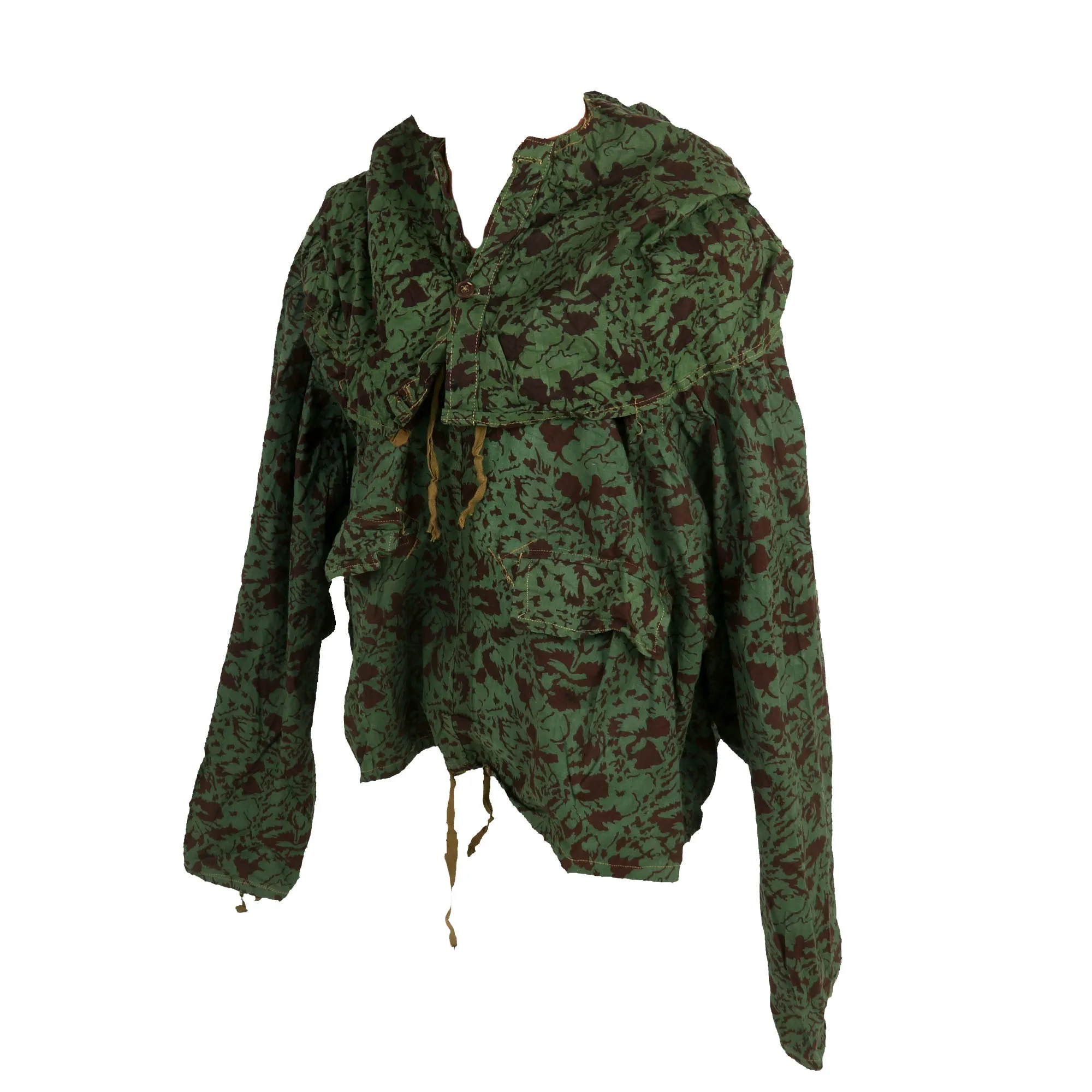 Original Romania Cold War Era Circa 1960s “Inverse Leaf” Camouflage Sniper Smock with Trousers - No Romanian Markings