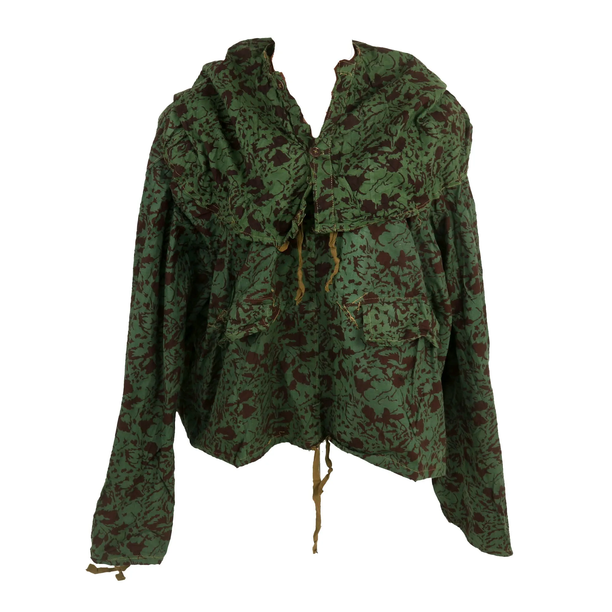 Original Romania Cold War Era Circa 1960s “Inverse Leaf” Camouflage Sniper Smock with Trousers - No Romanian Markings