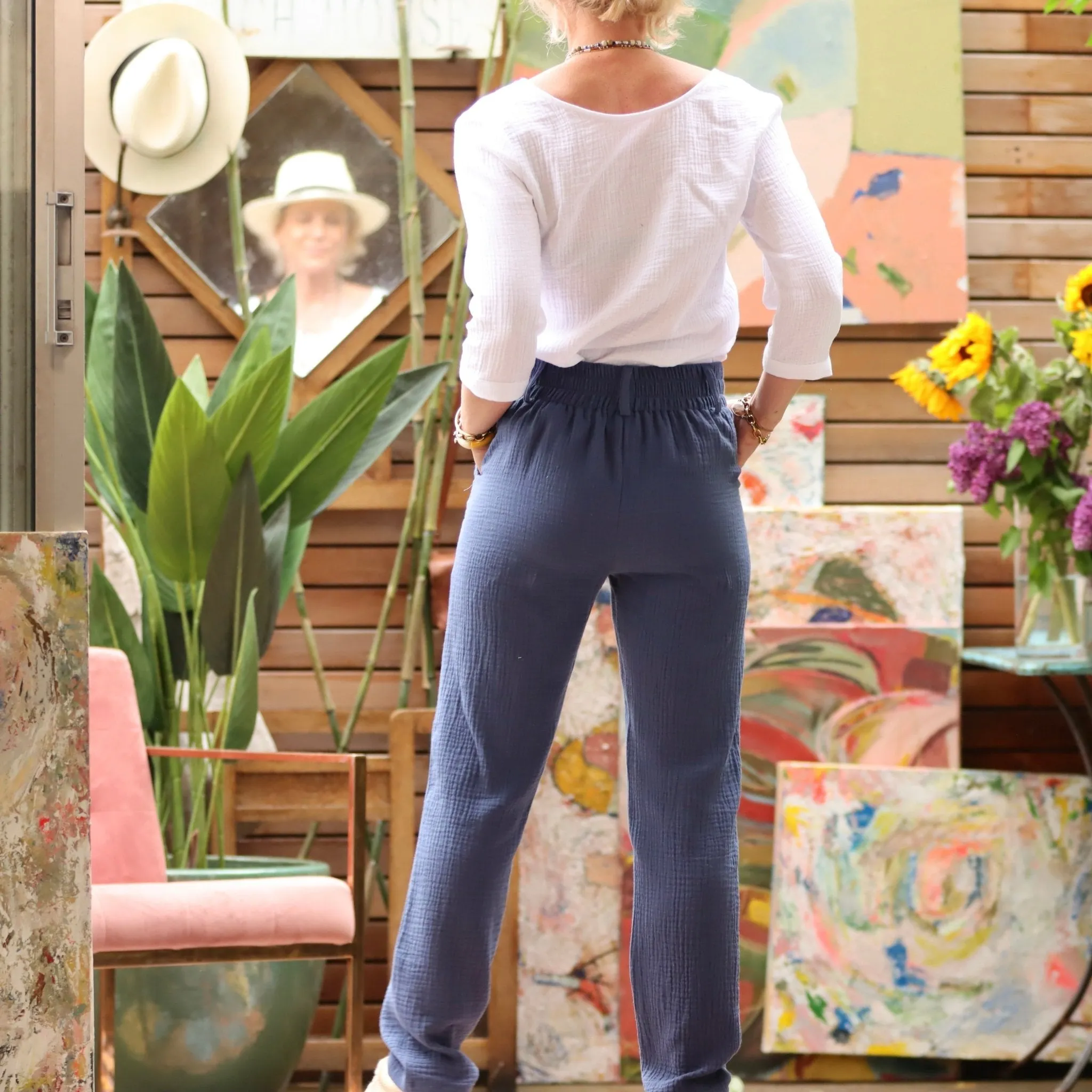 Pantalon Marcus - Double gaze de coton indigo