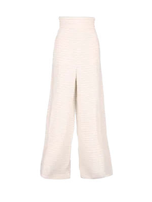 pinstripe wide-leg trousers