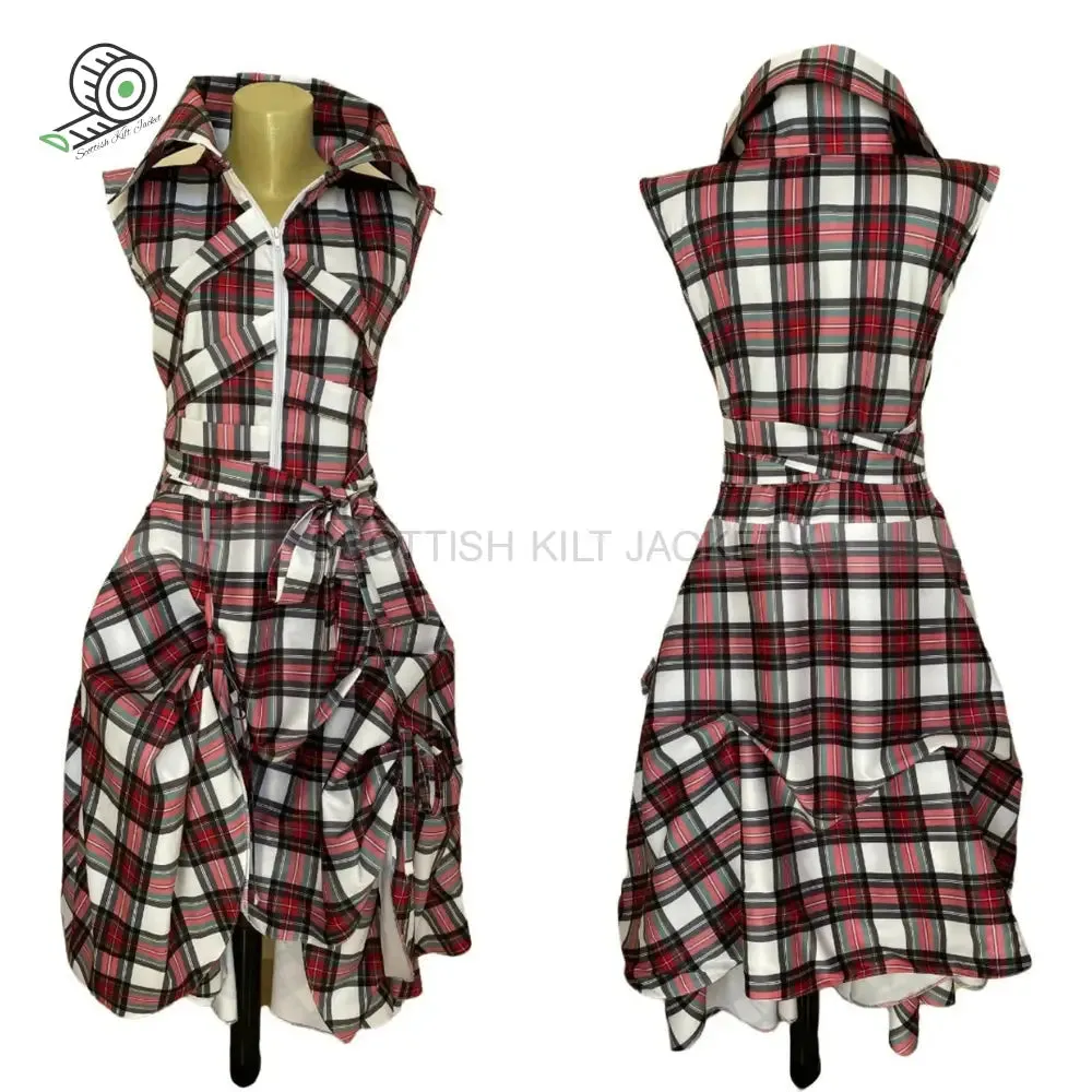 Plaid Tartan Steampunk dress, Party Dress, Burlesque Dress