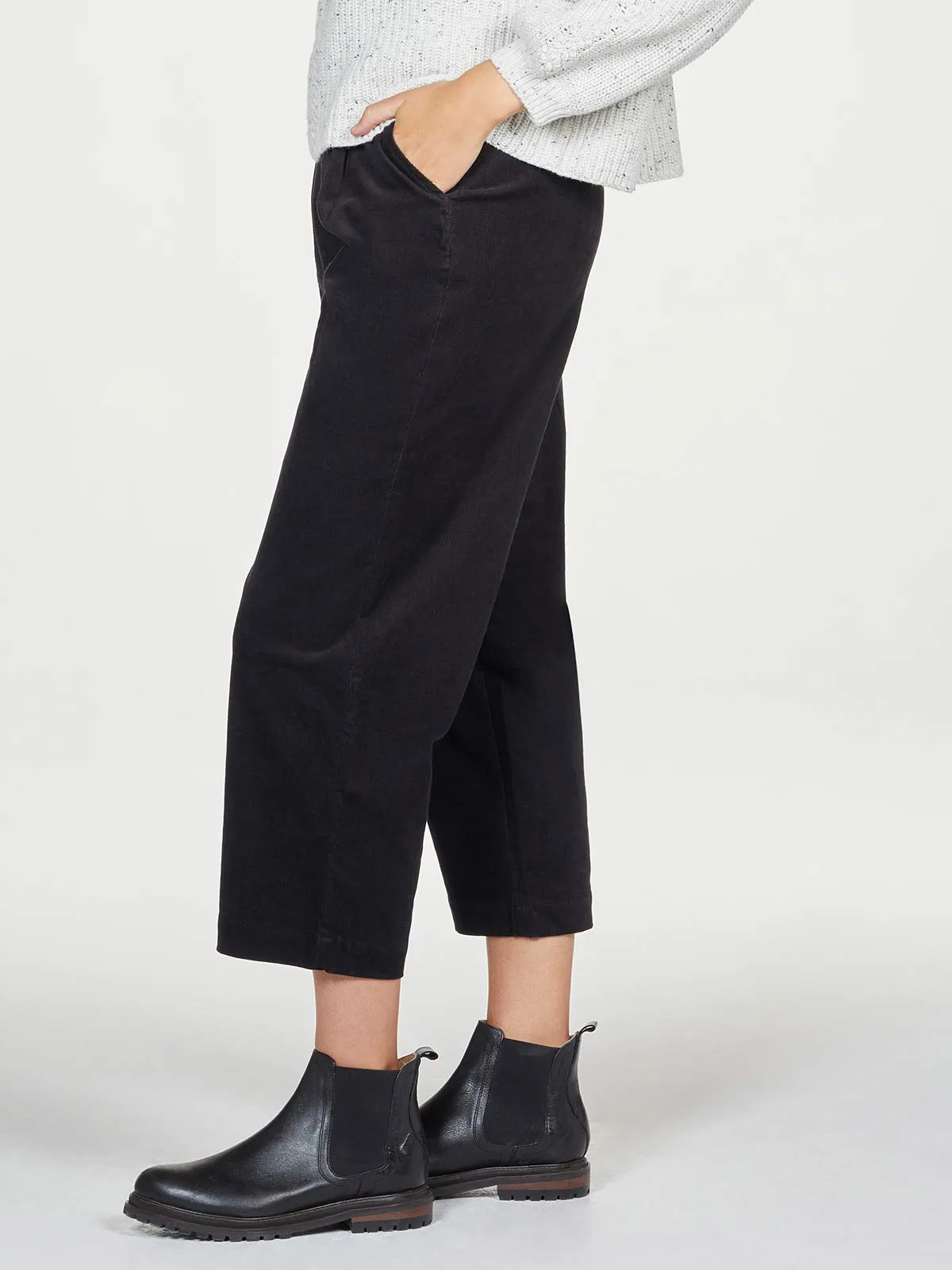 Poppie Organic Cotton Corduroy Pleated Culottes