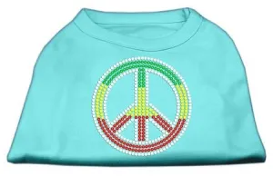 Rasta Peace Sign Shirts Aqua M (12)