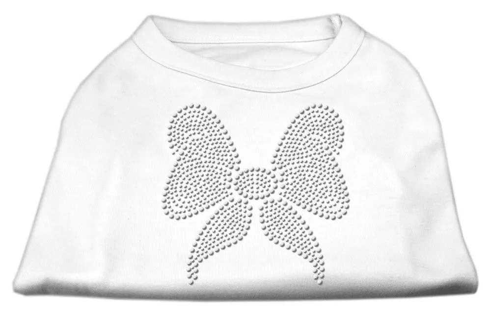 Rhinestone Bow Shirts White XL (16)