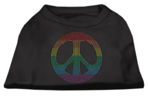 Rhinestone Rainbow Peace Sign Shirts Black XXXL (20)