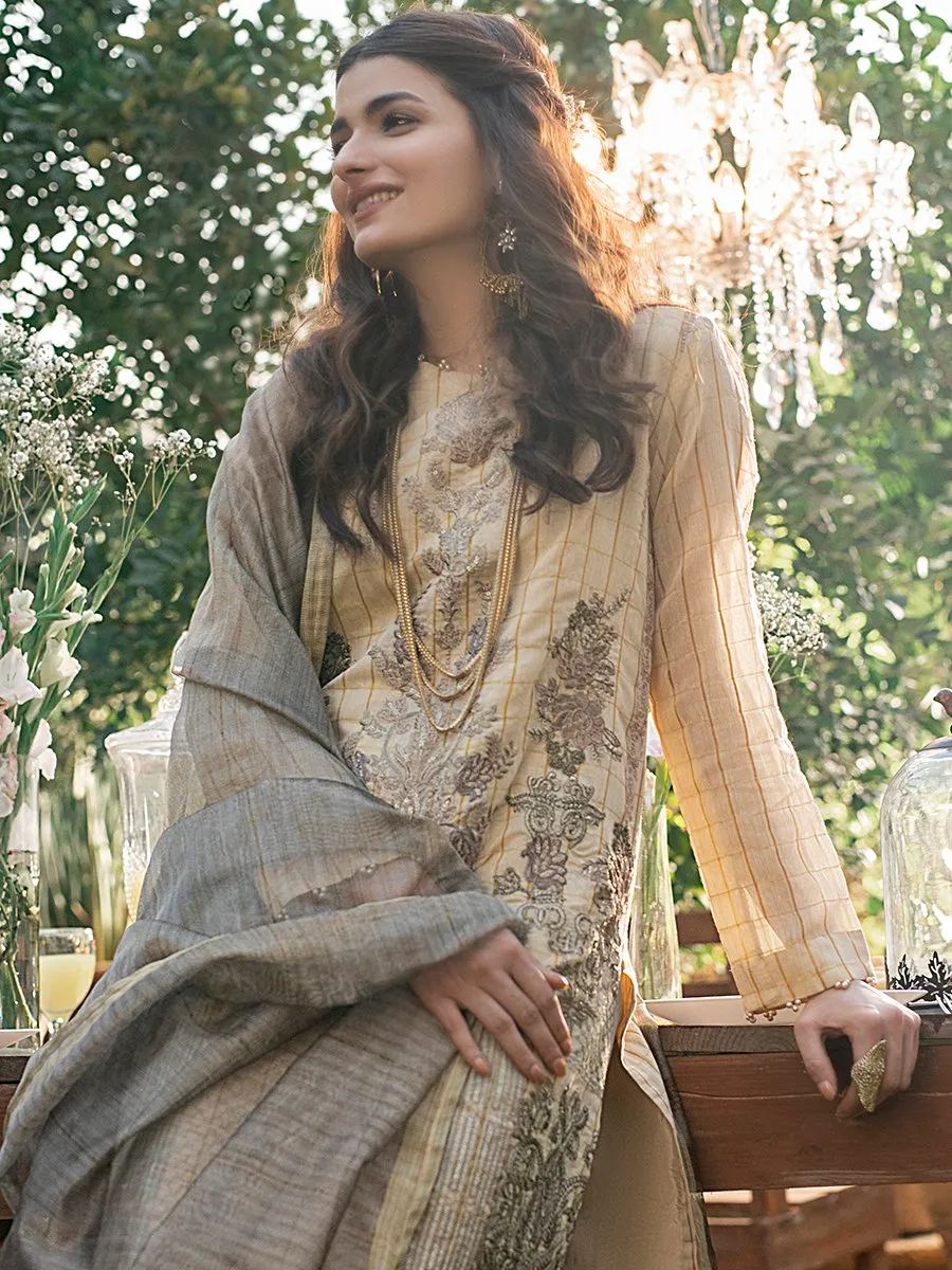 Salitex Vogue Luxury Eid Collection – Embroidered Shirt with Khaddi Dupatta & Dyed Raw Silk Trouser - WK-00664