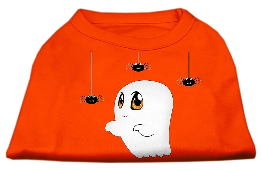 Sammy The Ghost Screen Print Dog Shirt Orange Med (12)