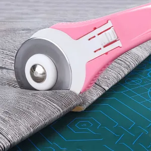 Sharp Rolling Fabric Cutter - 1pc/2pcs Rotary Craft Knife With Retractable 28Mm Blade, Ergonomic Handle & Hanging Hole For Paper, Plastic, Fabric, Leather - Pink/Blue