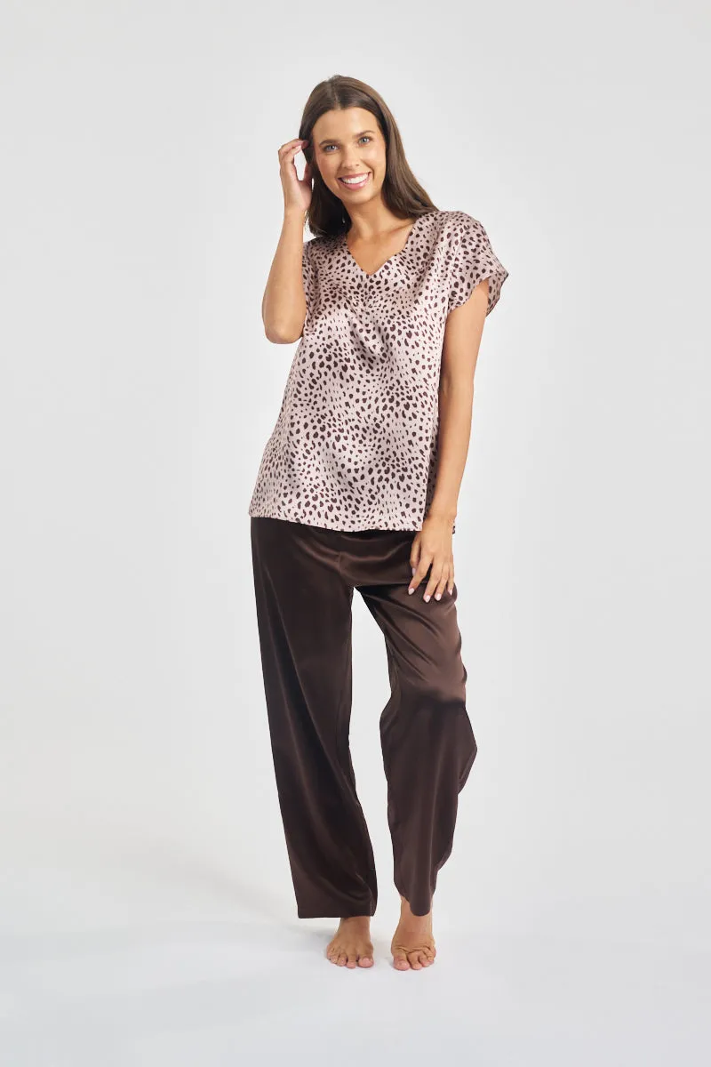 Silk Cap Sleeve Top Leopard