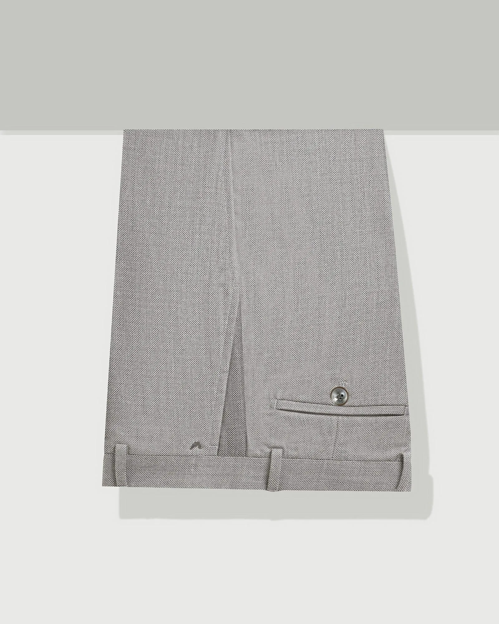 Slim Comfort B-95 Formal Grey Textured Trouser - Garry