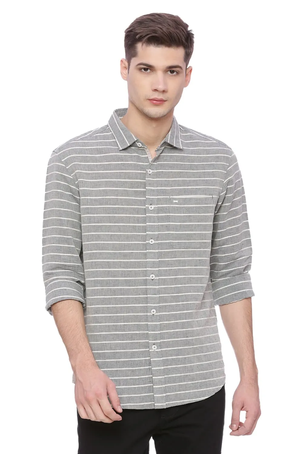 Slim Fit Madder Weft Stripes Shirt