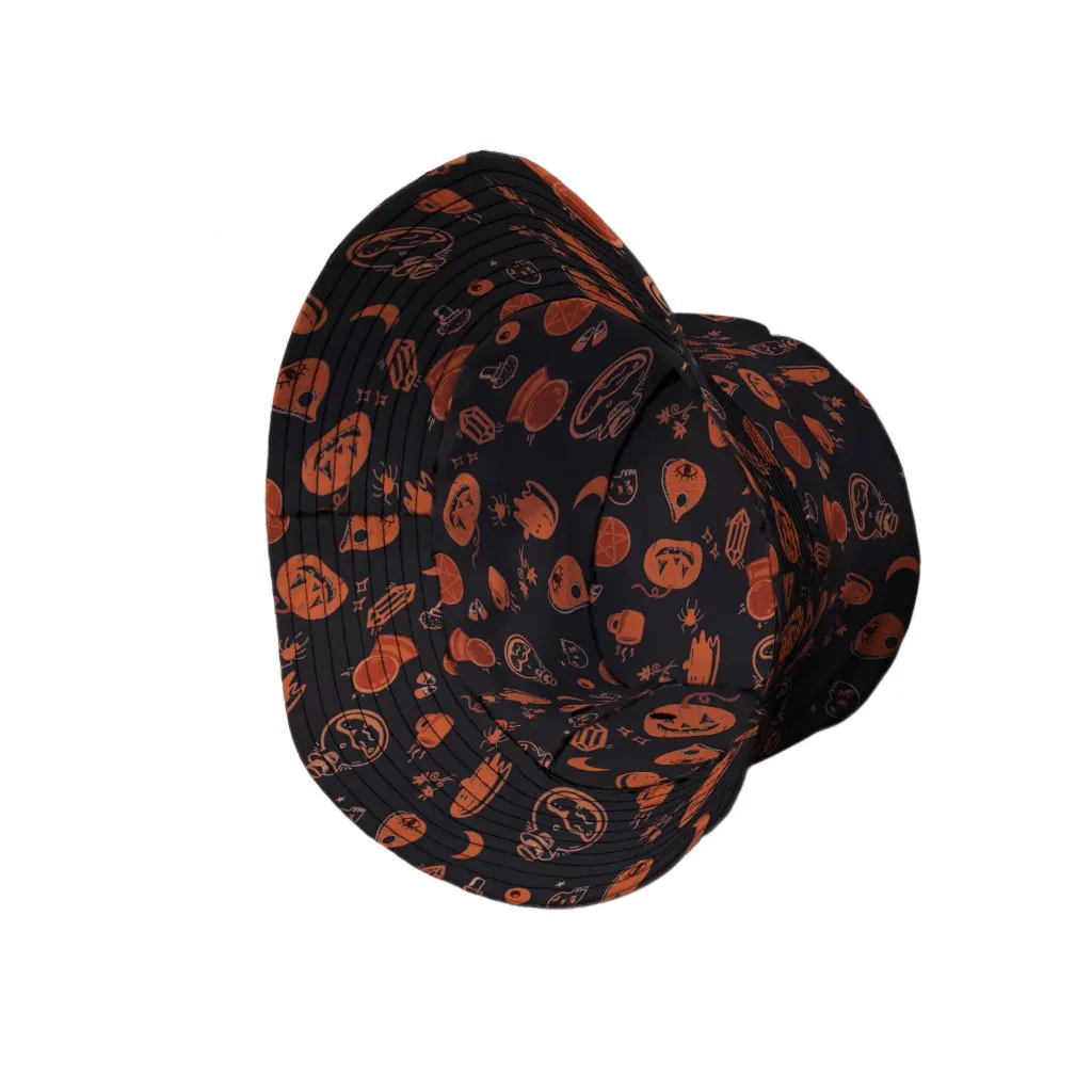 Spooky Halloween Orange Bucket Hat