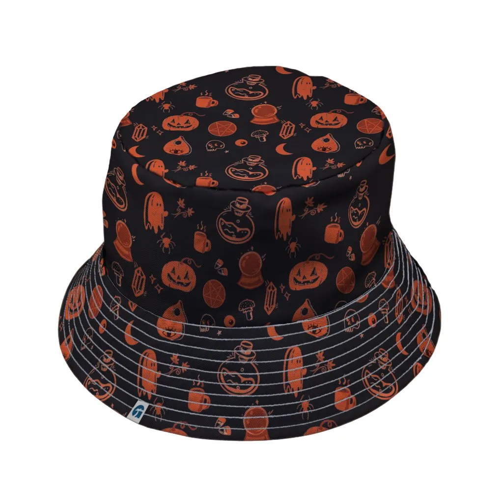 Spooky Halloween Orange Bucket Hat