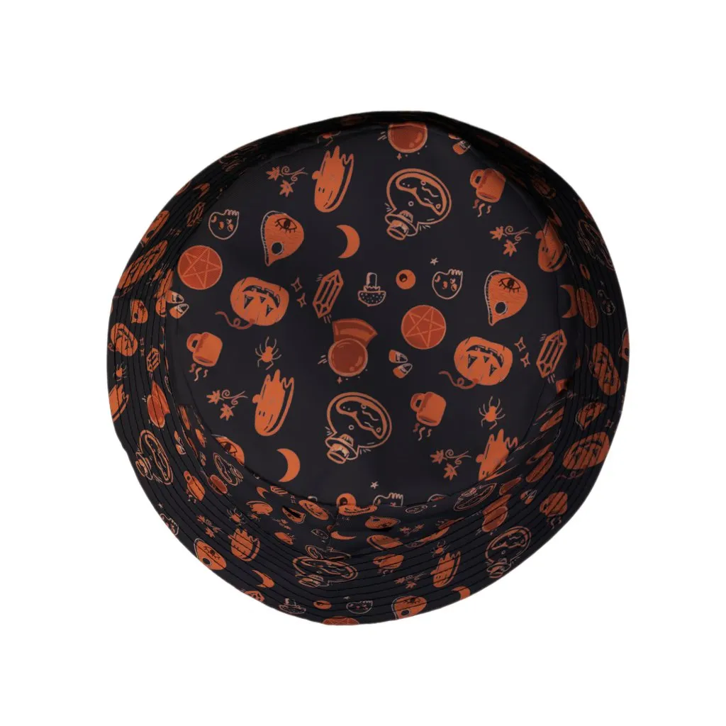 Spooky Halloween Orange Bucket Hat