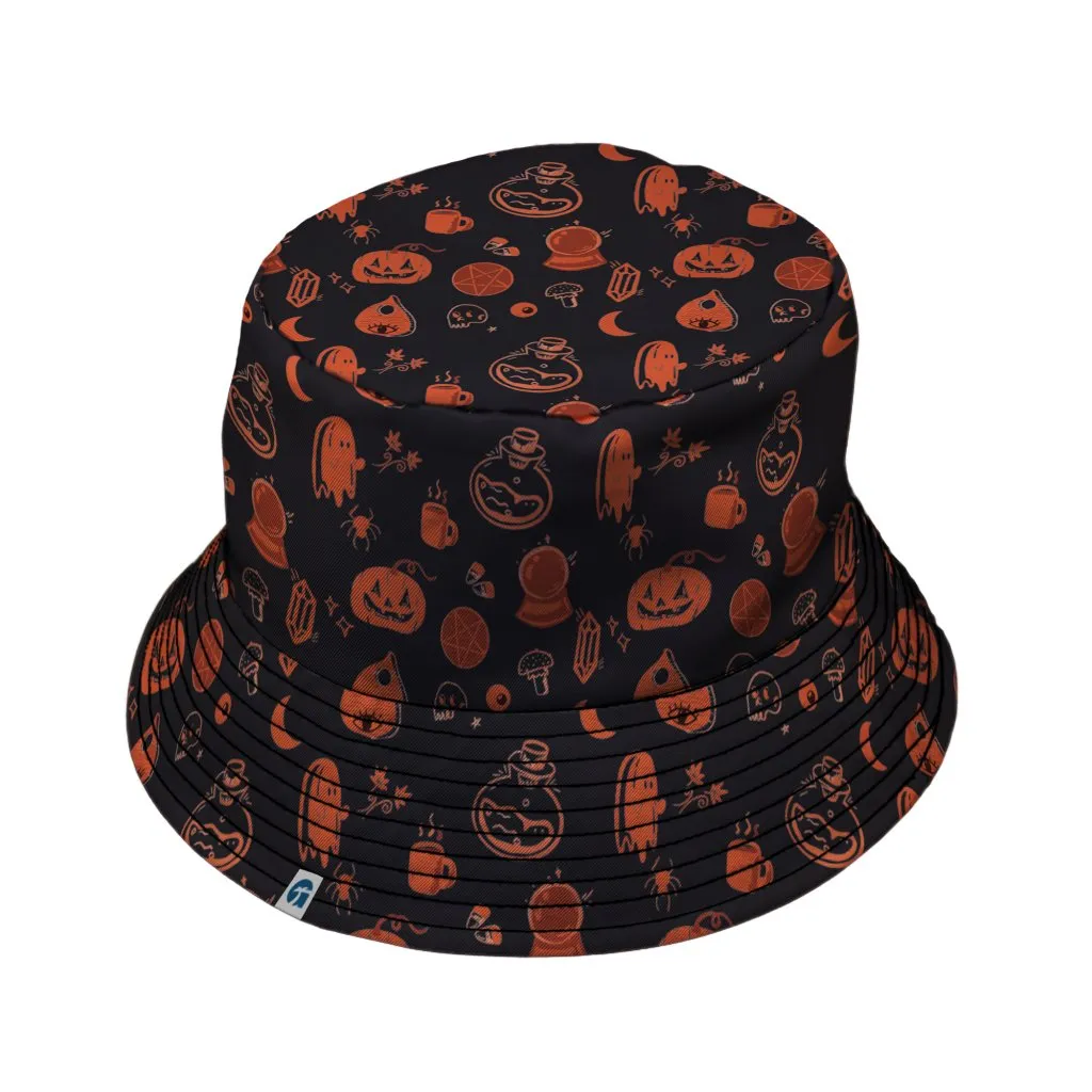 Spooky Halloween Orange Bucket Hat