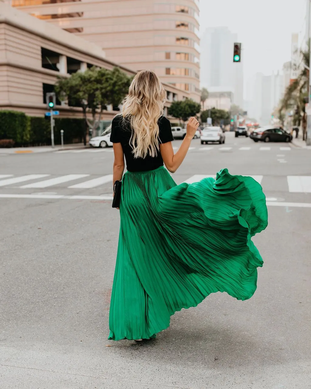 Tie-dyed Elastic Waist Skirt Bottoms