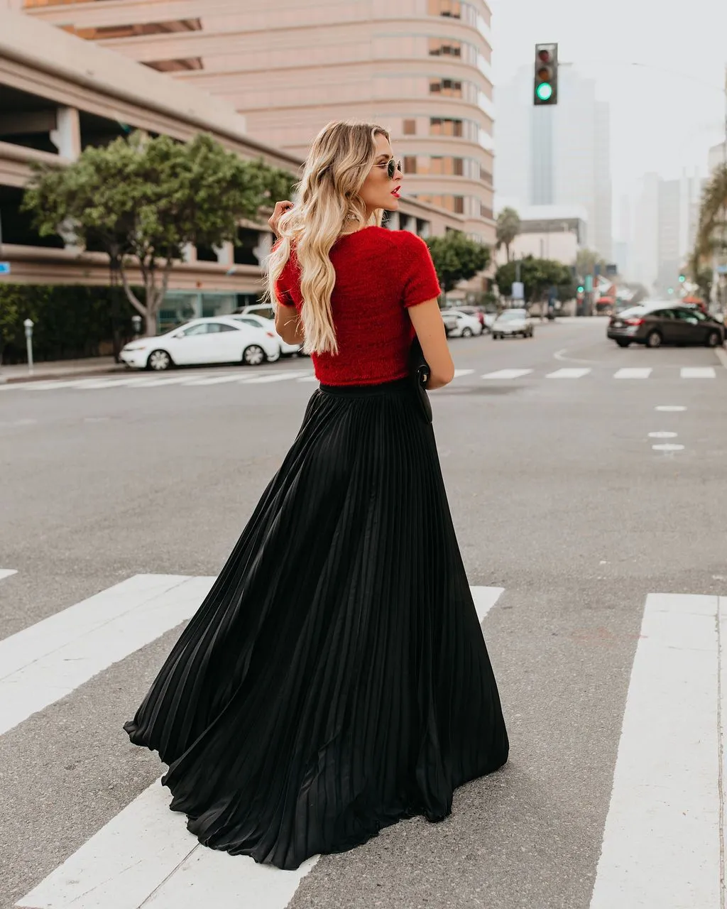 Tie-dyed Elastic Waist Skirt Bottoms