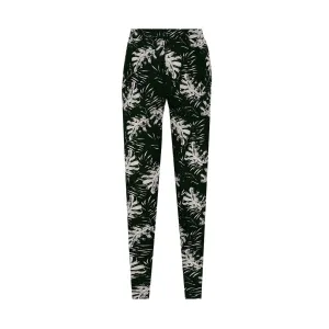 TIGI 10/12 Black Monstrera Leaf All Over Print Trouser