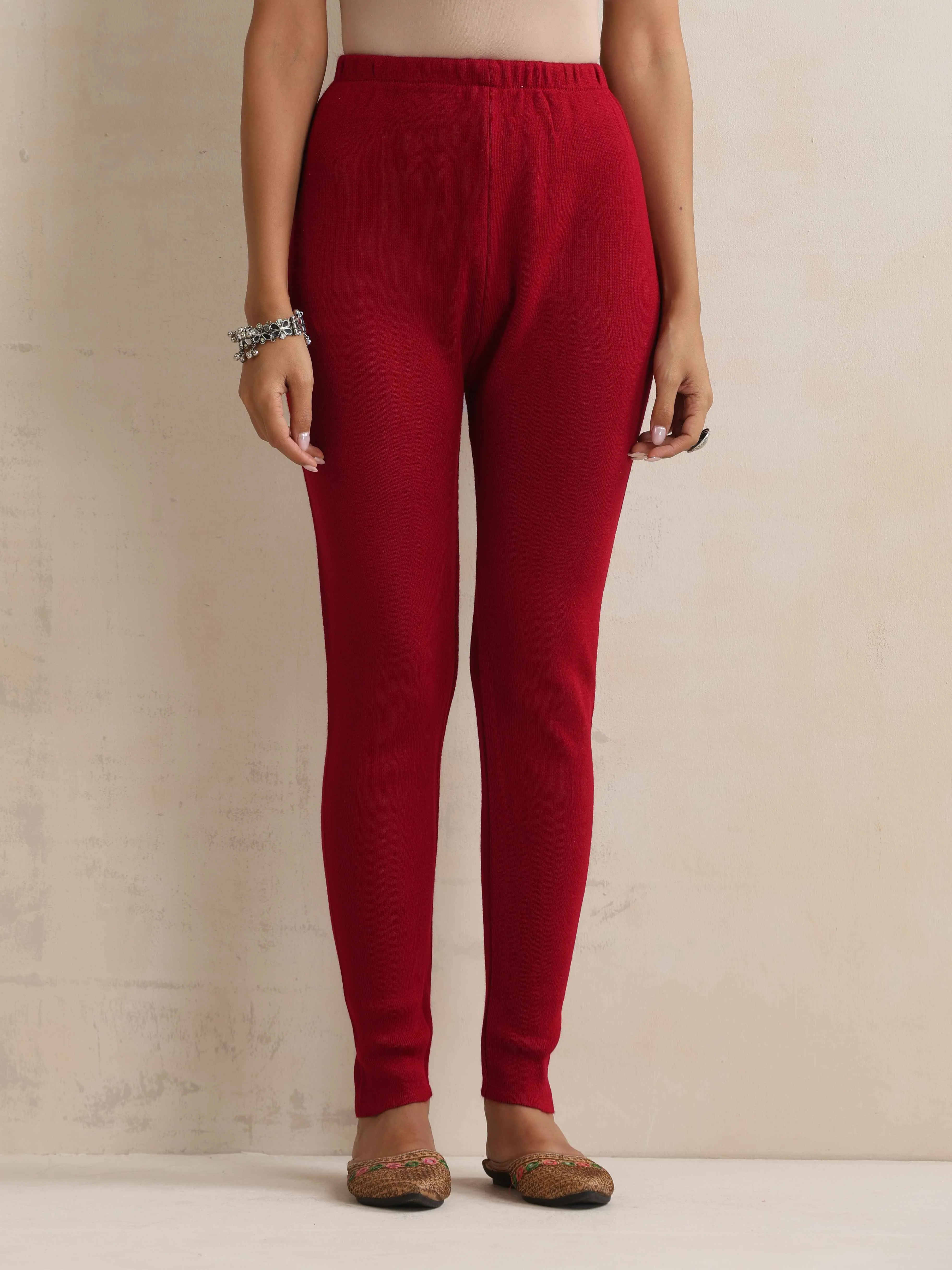 trueBrowns Maroon Woollen Leggings