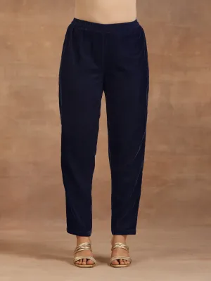 trueBrowns Midnight Blue Velvet Pant