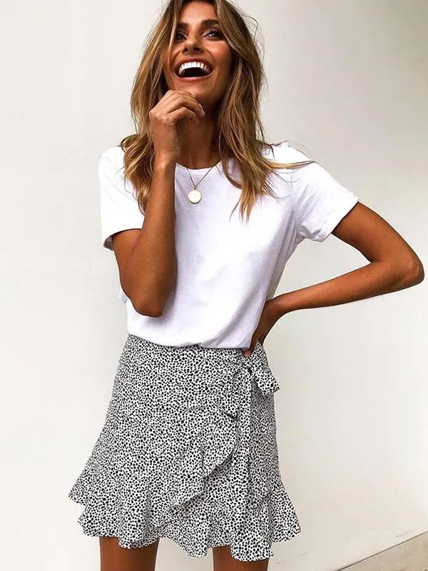 Unique Leopard Sweet Printed Bandage Skirt Bottom