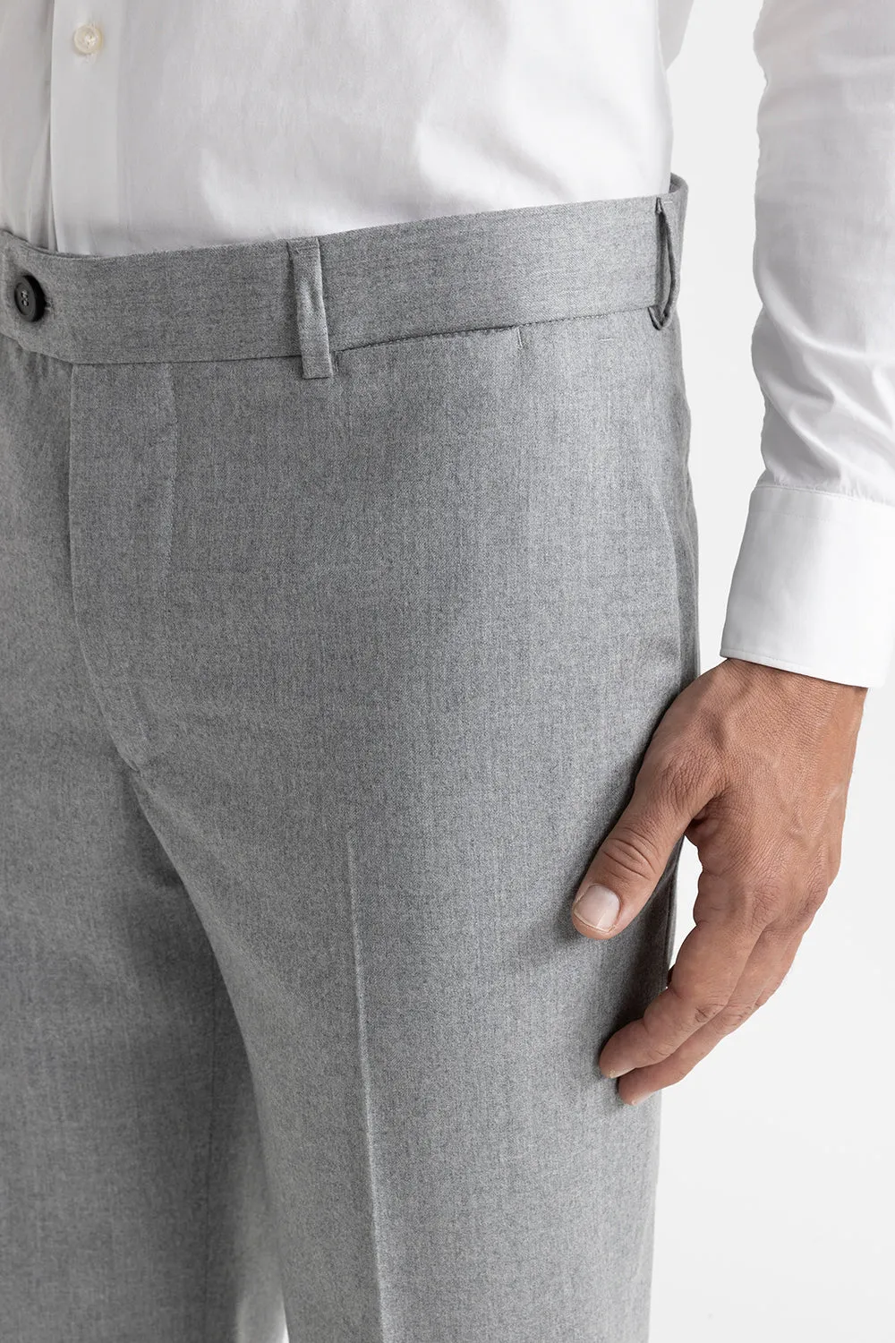 Unlined pure new wool classic trousers