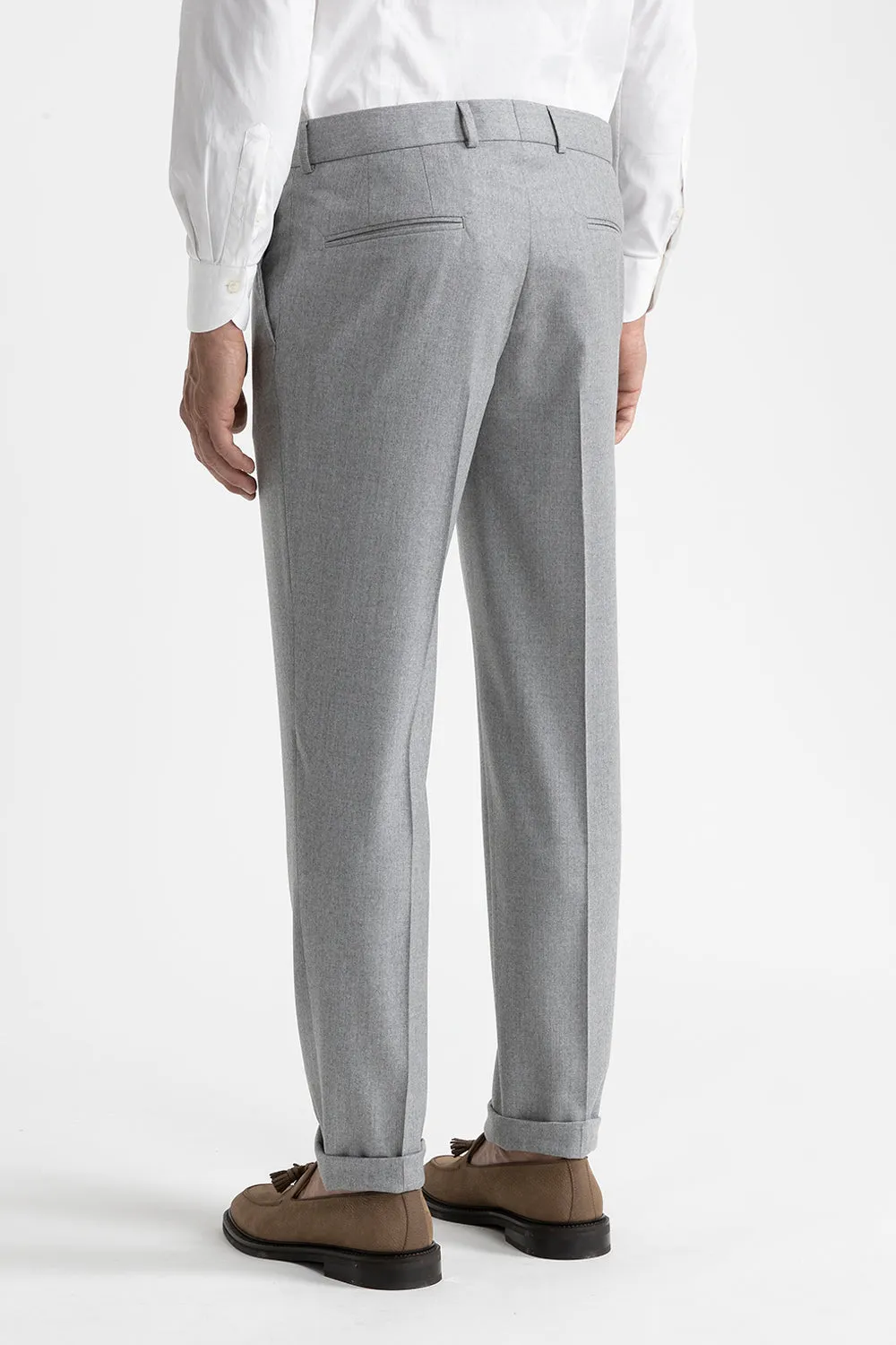 Unlined pure new wool classic trousers