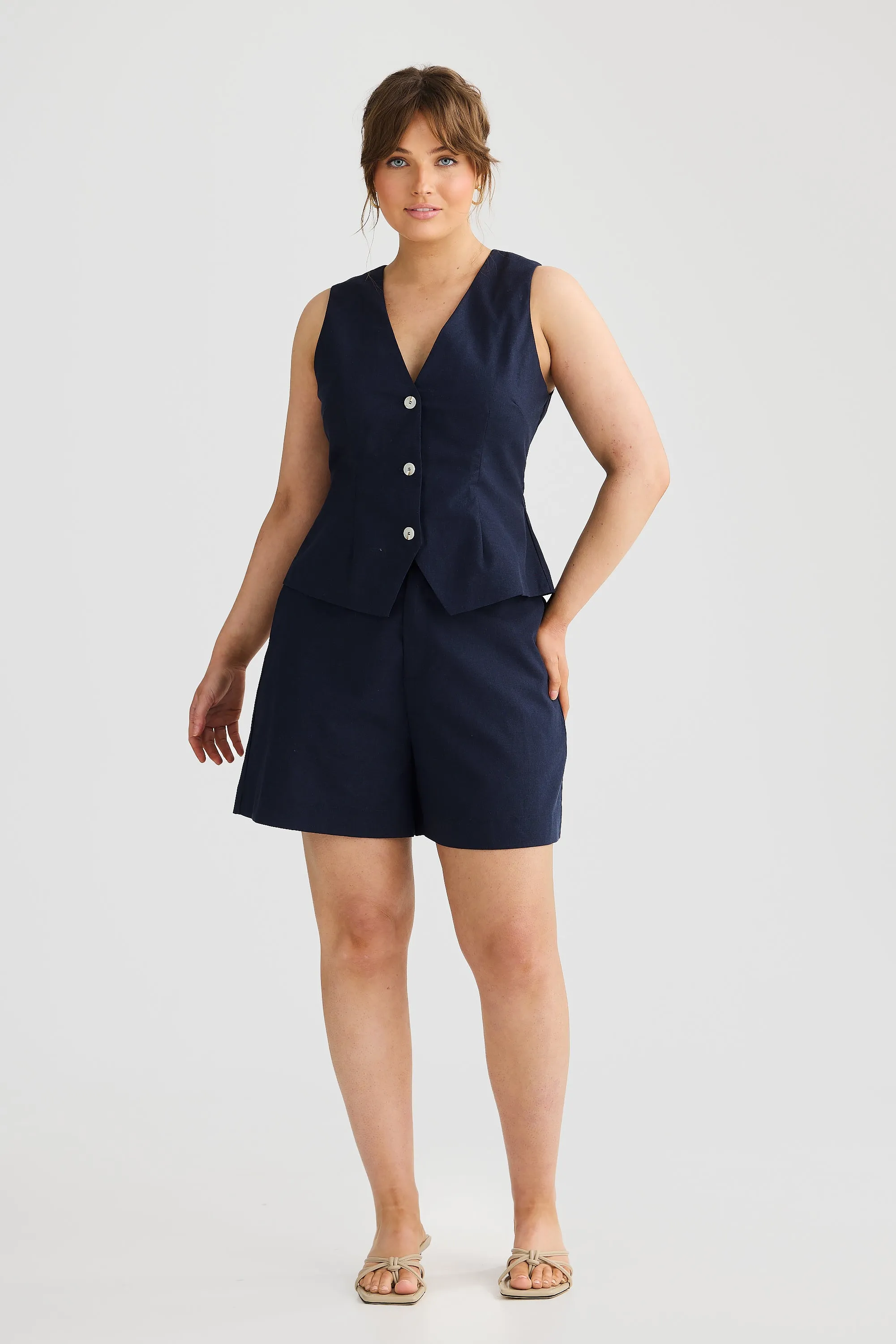 V Neck Vest - Navy