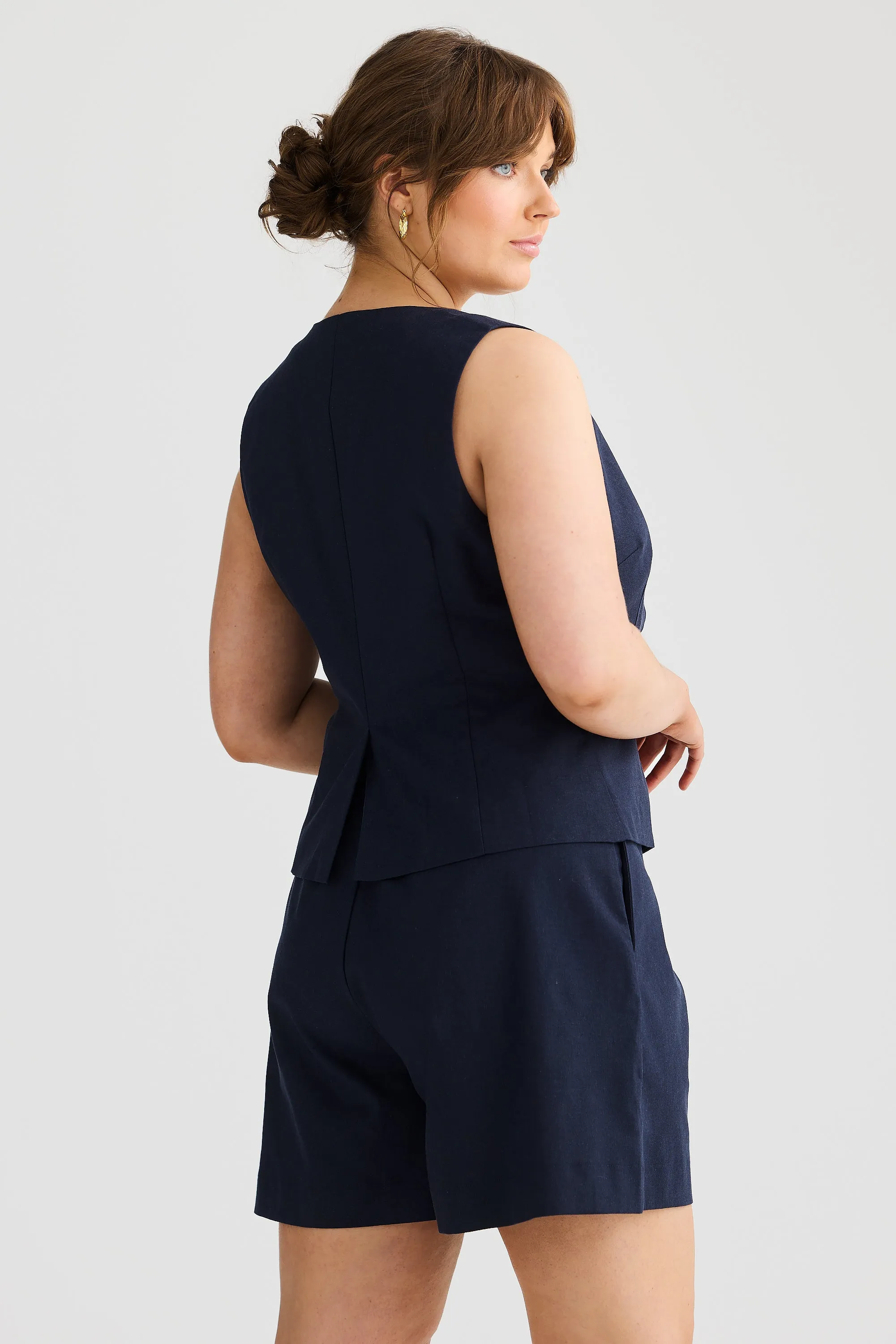 V Neck Vest - Navy