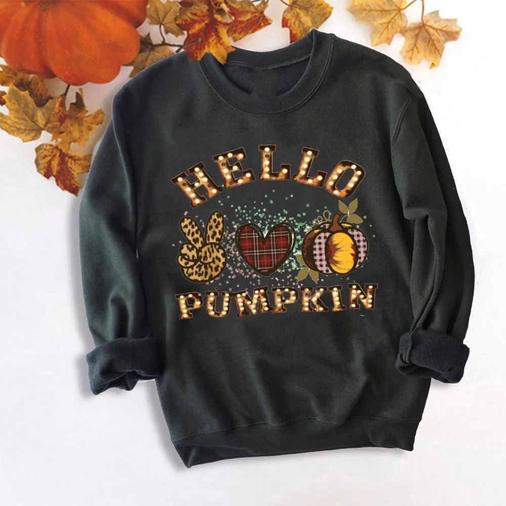 Wenkouban Halloween Costume Colored Tis' The Season Pumpkin Spice Sweatshirt Retro Fall Women Long Sleeve Autumn Halloween Pullovers Streetwear Outfits