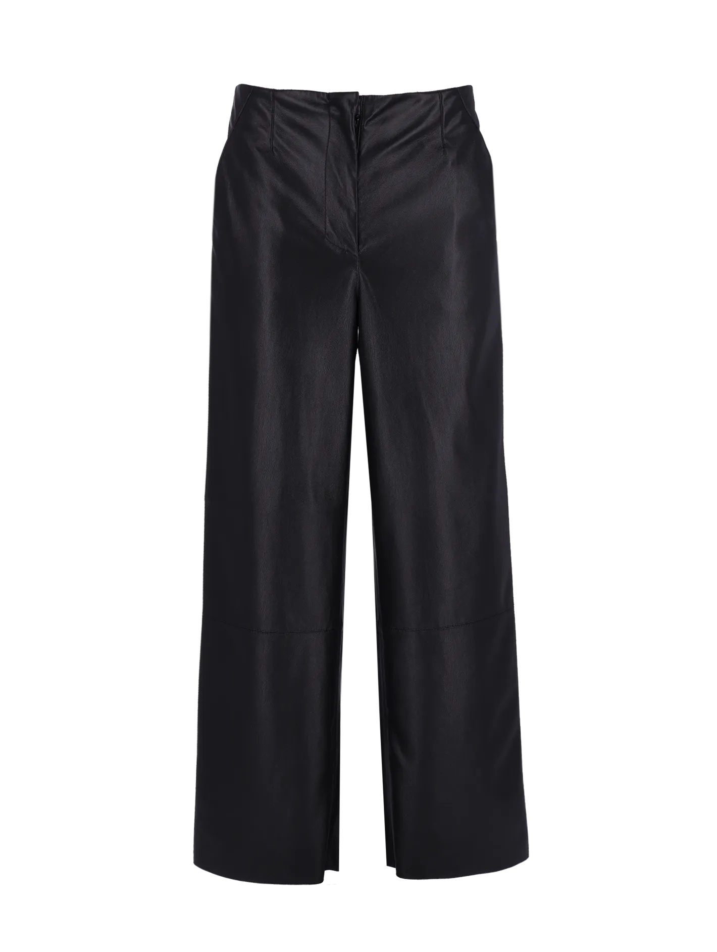 wide-leg faux-leather trousers